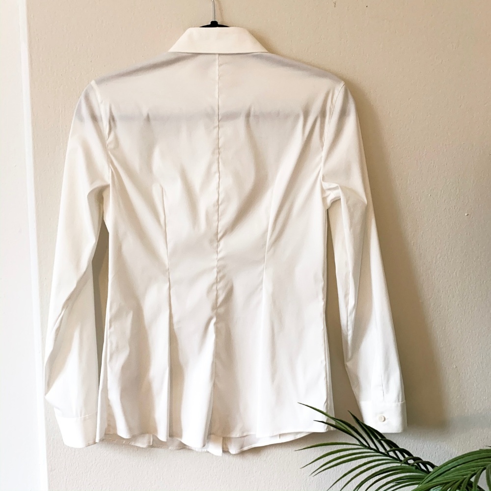 NWT AKRIS PUNTO White Embellish Button Down Blouse - Picture 5 of 5